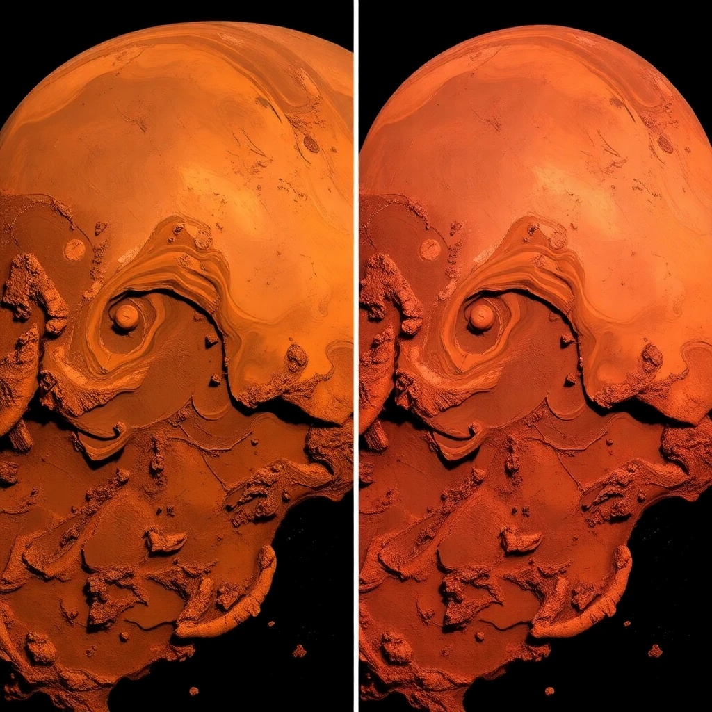 Una comparación de la imagen original del 'Rostro en Marte' con imágenes posteriores de mayor resolución.