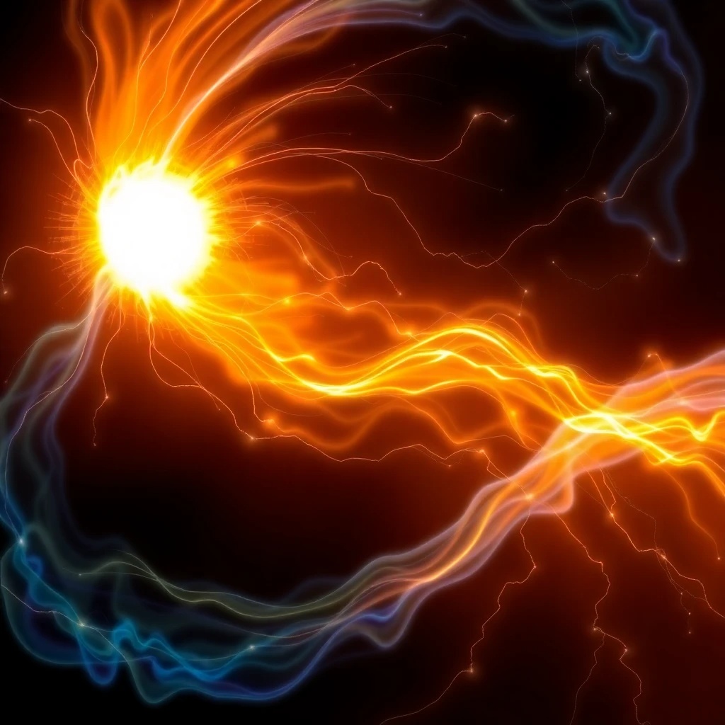 Una simulación por computadora de filamentos de plasma y corrientes eléctricas a gran escala en el espacio interestelar, mostrando la complejidad y la naturaleza dinámica del plasma cósmico.